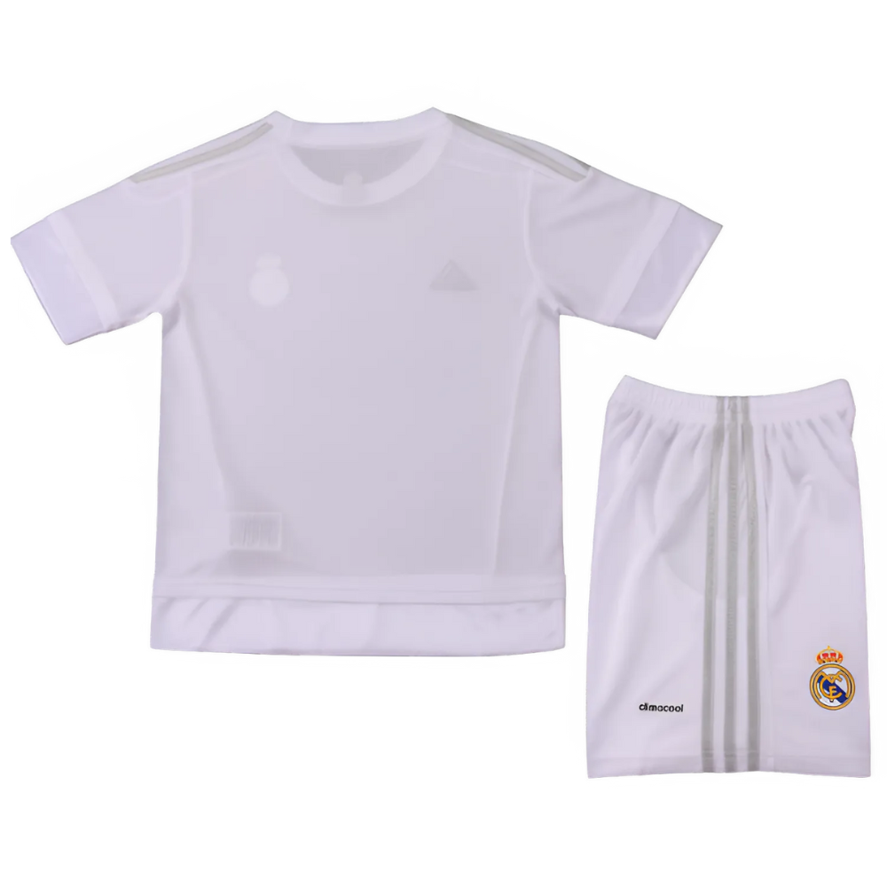 (KIDS) RETRO REAL MADRID HOME SHIRT & SHORTS 2015/16