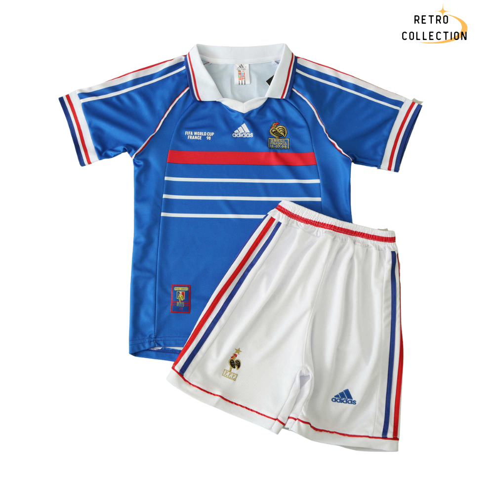 (KIDS) RETRO FRANCE HOME SHIRT & SHORTS 1998