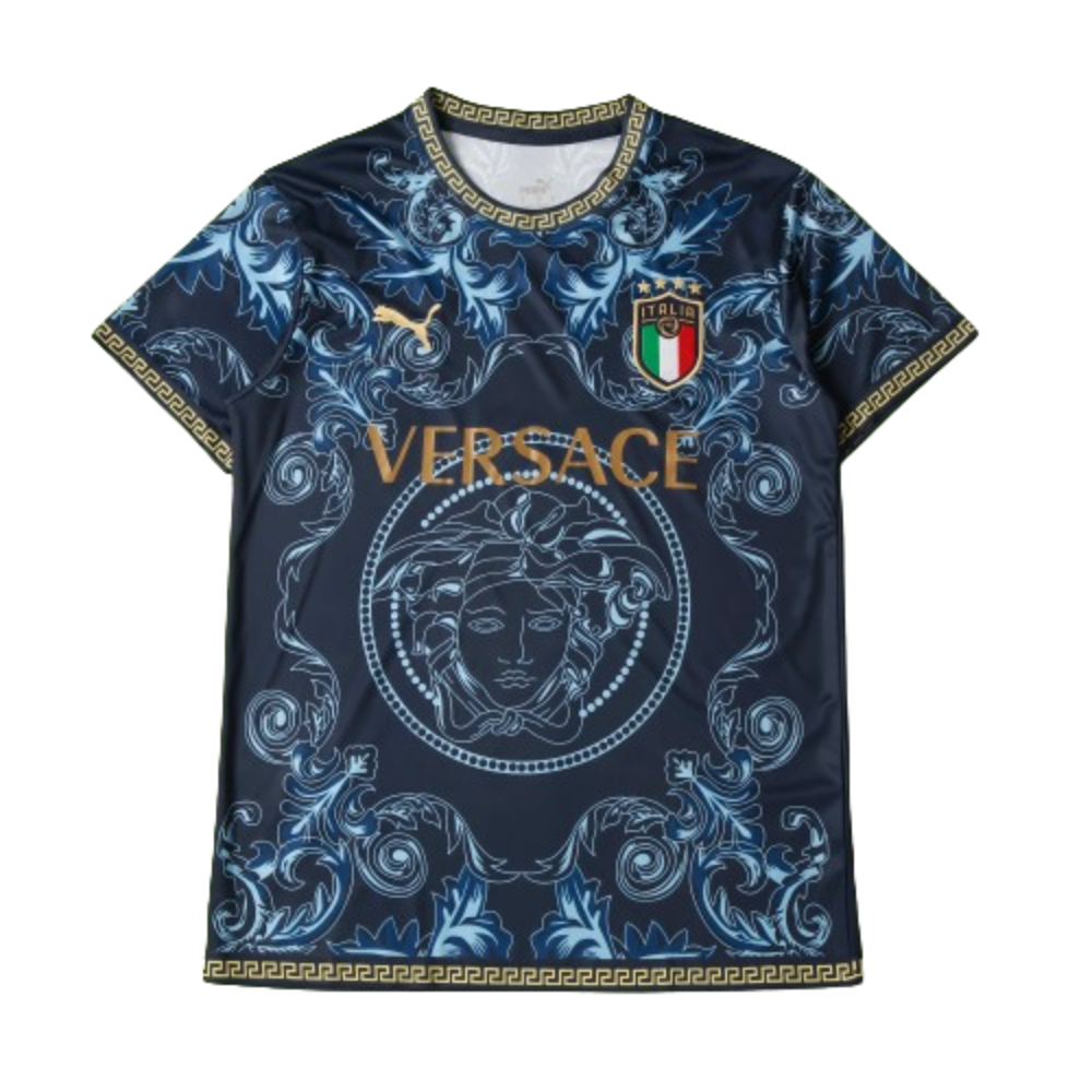 VERSACE ITALIA サッカーシャツ REGULARフィット ITALY X VERSACE CONCEPT (BLUE) HOME SHIRT 2022