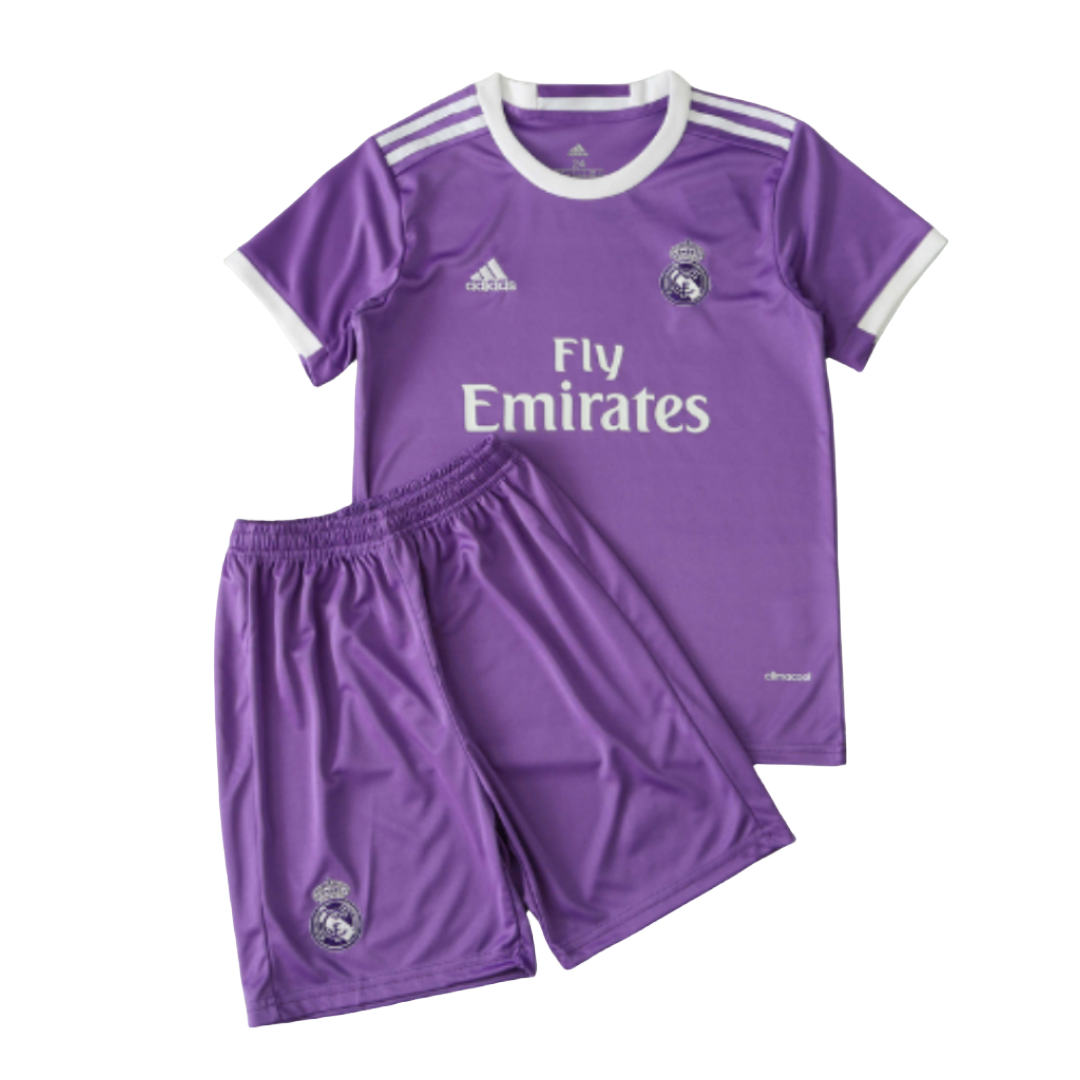 (KIDS) RETRO REAL MADRID AWAY SHIRT & SHORTS 2016/17