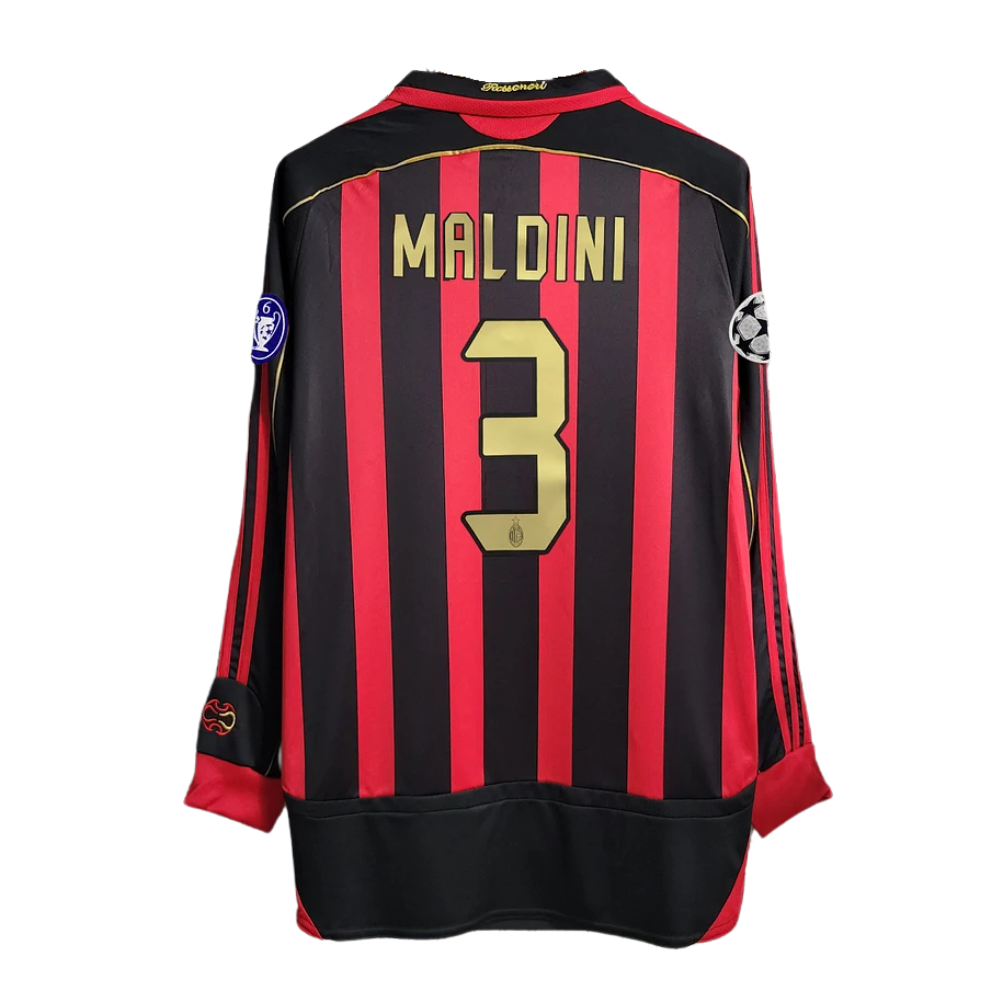 RETRO AC MILAN 'MALDINI 3' LEGENDS HOME LONGSLEEVE SHIRT 2006/07