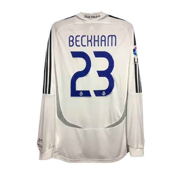 RETRO REAL MADRID 'BECKHAM 23' LEGENDS HOME LONGSLEEVE SHIRT 2006/07