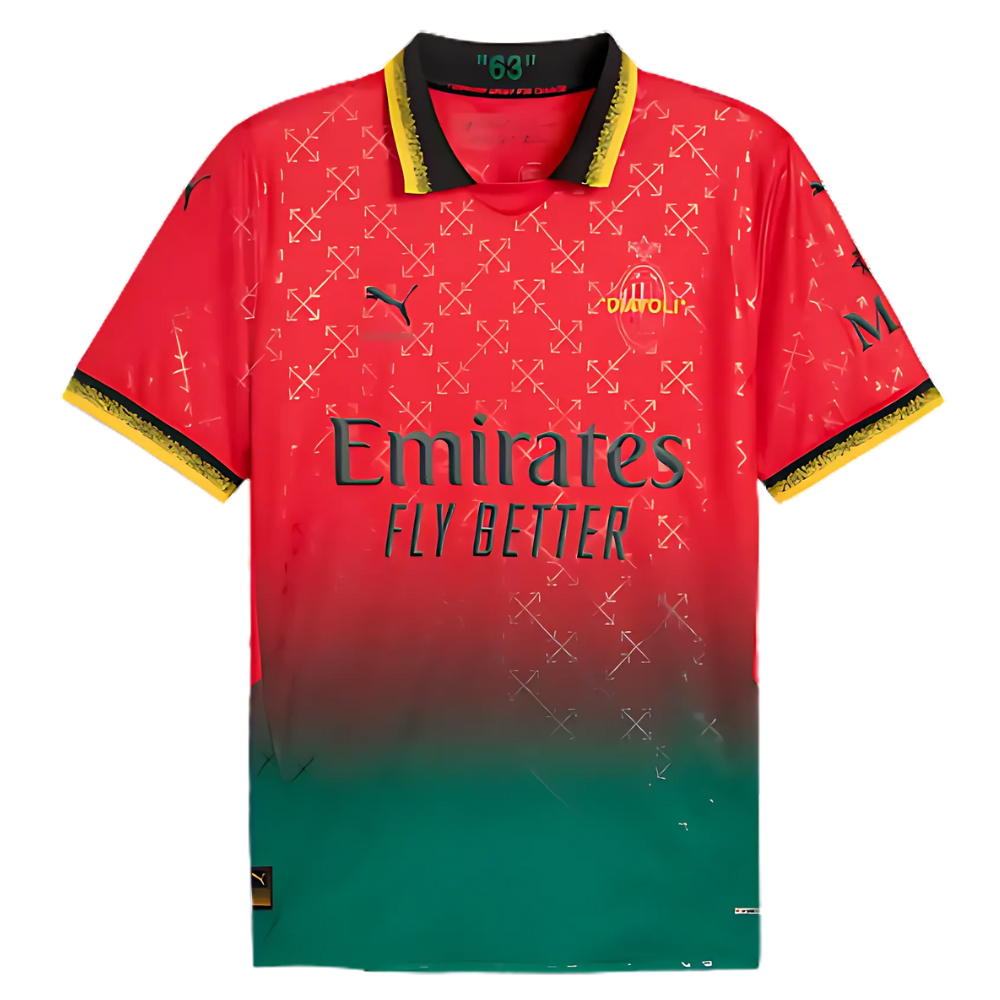 AC MILAN "OFF" FASHION COLLAB RED 2024/25 SPECIAL EDITION SHIRT