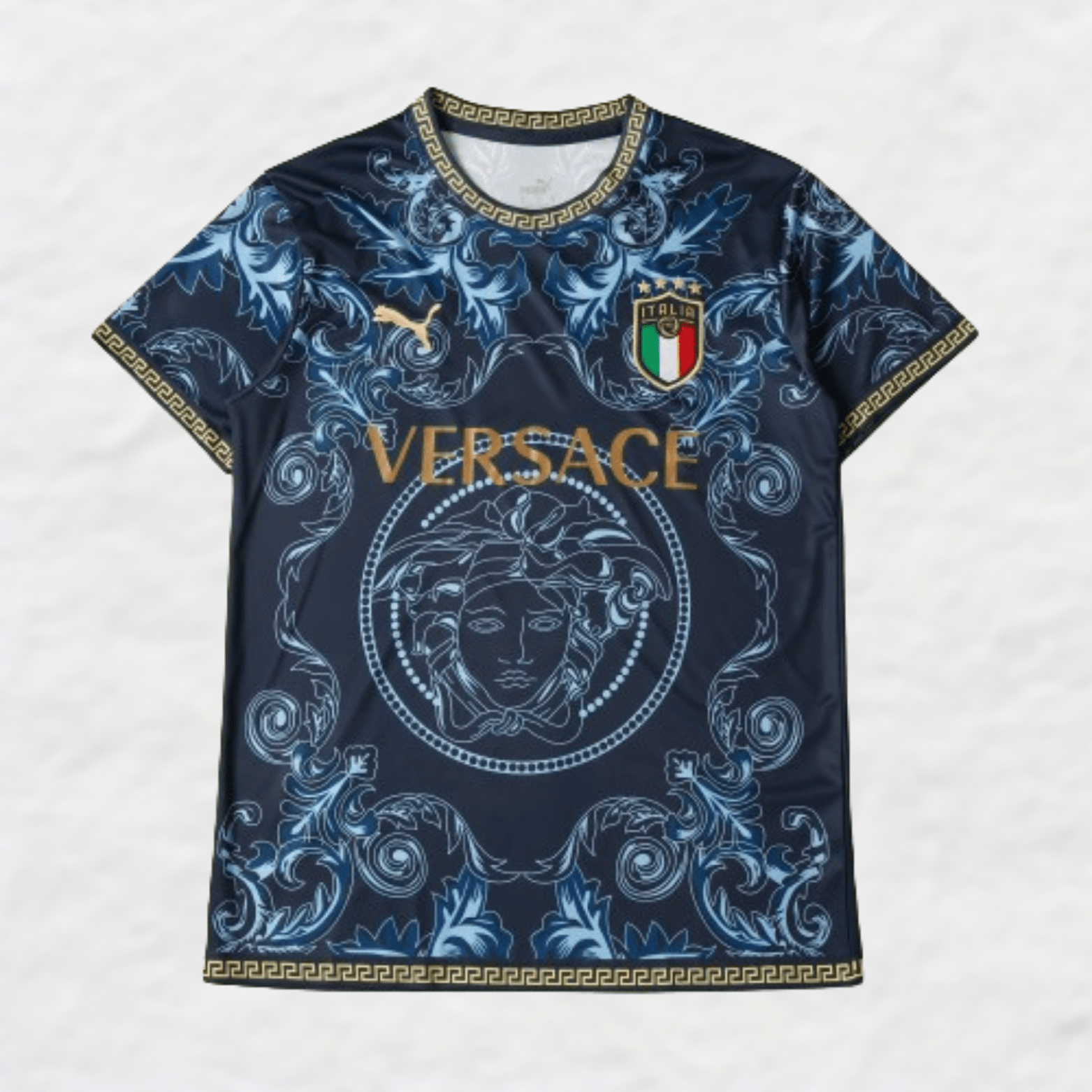 ITALY X VERSACE 2022 CONCEPT (BLUE) HOME SHIRT - Shirt - False9Fits
